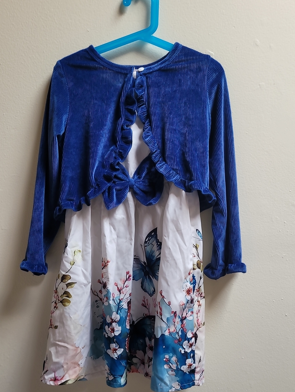 ✨️ Girls Dress with Bow + Matching Sweater - Size 6-7